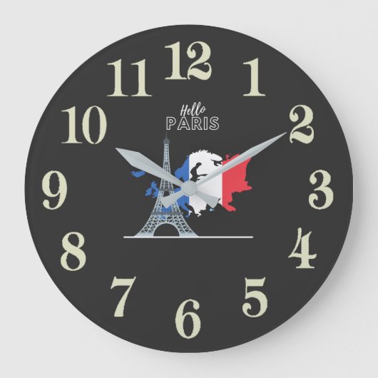 Grande Horloge Ronde Bonjour Paris (Recto)