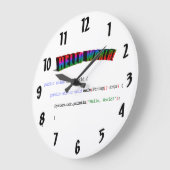 Grande Horloge Ronde Bonjour World geek saluant Java (Angle)