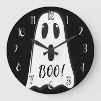 BOO! Fantôme mignon Halloween noir et blanc