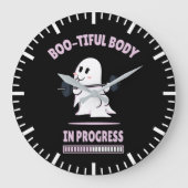 Grande Horloge Ronde Boo Tiful Body - Drôle Halloween Ghost Gym Lifting (Recto)