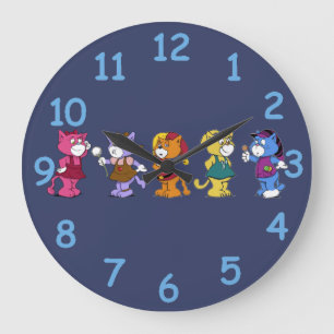 Grande Horloge Ronde Boomi Cats