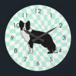 Grande Horloge Ronde Border Collie Dog Abstract<br><div class="desc">Perfect abstract dog illustration for dog lovers ! Cute border collie dog with whimsical design. Border collie dog mama,  border collie dog dad,  this one is for you. Alors border collie dog illustration for kids.</div>