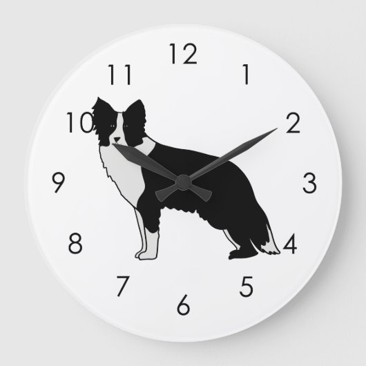Grande Horloge Ronde Border Collie Dog Abstract (Recto)