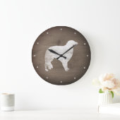Grande Horloge Ronde Borzoi Silhouette Style Rustique (Maison)