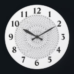 Grande Horloge Ronde Boucles spirales Fibonacci<br><div class="desc">Horloge personnalisable avec boucles spirales Fibonacci. La couleur Arrière - plan peut être changée en n'importe quelle couleur. Numéros personnalisables : N'hésitez pas à modifier la police,  la couleur,  l'angle et le contenu de tous les nombres.</div>