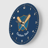 Grande Horloge Ronde Bouclier de baseball (Angle)
