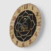 Grande Horloge Ronde Bouddha faisant la conception de méditation de (Angle)