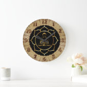 Grande Horloge Ronde Bouddha faisant la conception de méditation de (Maison)