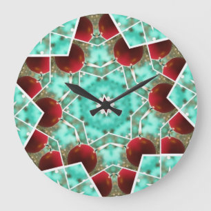 Grande Horloge Ronde Bougie de Noël rouge