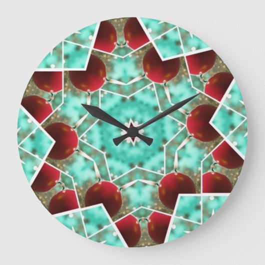 Grande Horloge Ronde Bougie de Noël rouge (Recto)