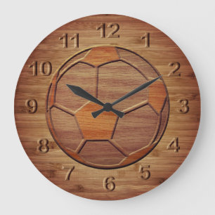 Grande Horloge Ronde Boule De Football En Bois