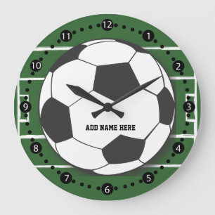 Grande Horloge Ronde Boule de football personnalisable sur le terrain