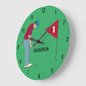 Grande Horloge Ronde Boule de rouille verte (Angle)