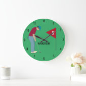 Grande Horloge Ronde Boule de rouille verte (Maison)