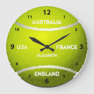Grande Horloge Ronde Boule de tennis Grand Slam