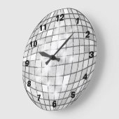 Grande Horloge Ronde Boule Disco Argent (Angle)