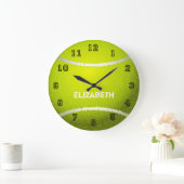 Grande Horloge Ronde Boule personnalisée de tennis (Maison)