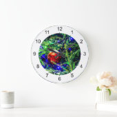 Grande Horloge Ronde Boule rouge arbre de Noël vert (Maison)