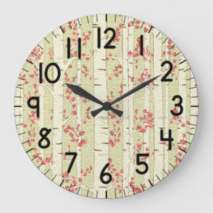 Grande Horloge Ronde bouleaux