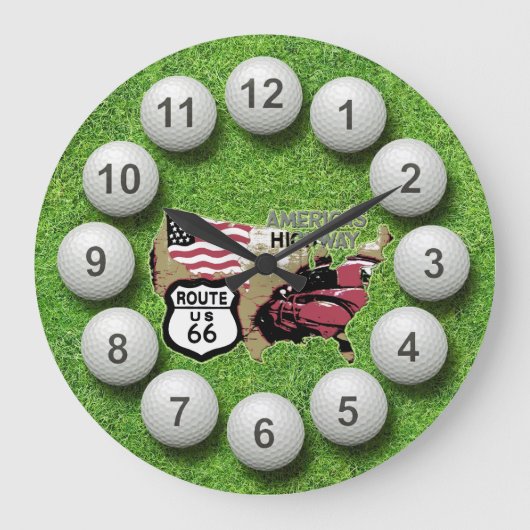Grande Horloge Ronde Boules de golf sur la Route 66 (Recto)