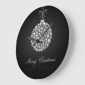 Grande Horloge Ronde Boules de Noël en diamants (Angle)