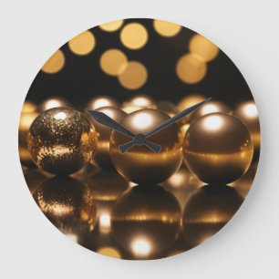 Grande Horloge Ronde Boules d'or 002