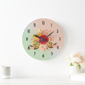 Grande Horloge Ronde Bouquet de Cute (Maison)