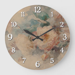 Grande Horloge Ronde Bouquet de Rose - Franz Bischoff