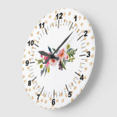 Grande Horloge Ronde Bouquet floral (Angle)