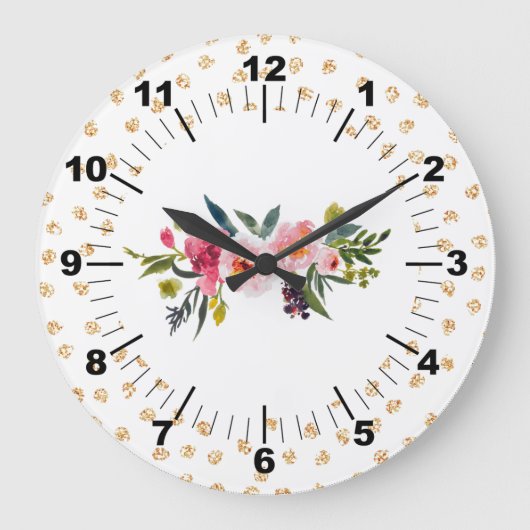Grande Horloge Ronde Bouquet floral (Recto)