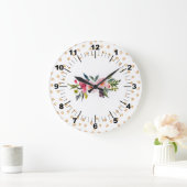 Grande Horloge Ronde Bouquet floral (Maison)