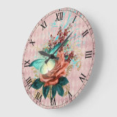 Grande Horloge Ronde Bouquet Luna Moth (Angle)
