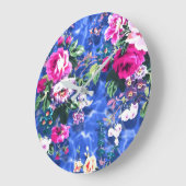 Grande Horloge Ronde Bouquets avec roses (Angle)