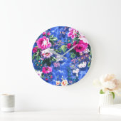 Grande Horloge Ronde Bouquets avec roses (Maison)