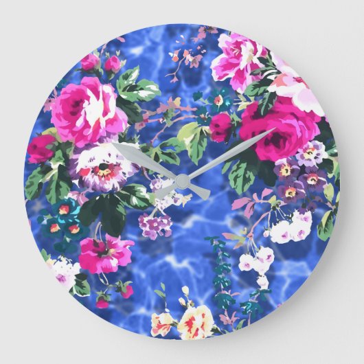 Grande Horloge Ronde Bouquets avec roses (Recto)