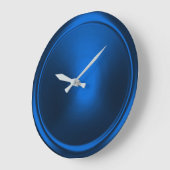 Grande Horloge Ronde Bouton bleu (Angle)