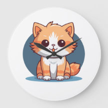 Bouton épinglette de chat orange mignon