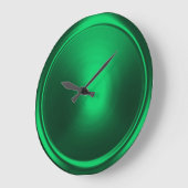 Grande Horloge Ronde Bouton vert émeraude (Angle)