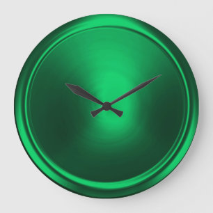 Grande Horloge Ronde Bouton vert émeraude