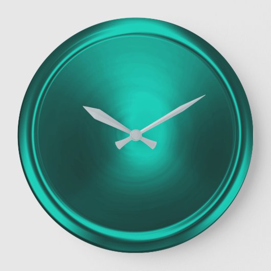 Grande Horloge Ronde Bouton vert turquoise (Recto)