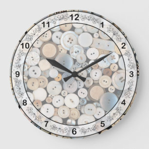 Grande Horloge Ronde - Boutons - un bon nombre de couture de boutons