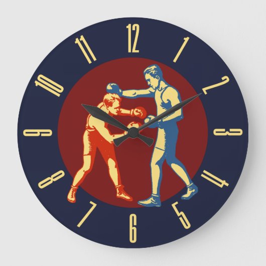 Grande Horloge Ronde Boxe pour hommes rétro (Recto)