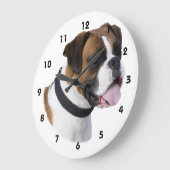 Grande Horloge Ronde Boxer dog portrait (Angle)