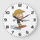 Grande Horloge Ronde Boy Wakeboard Fun Summer Sports nautiques (Recto)
