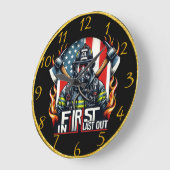 Grande Horloge Ronde Brave pompier est fier (Angle)