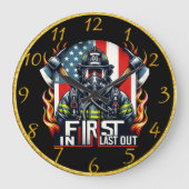 Grande Horloge Ronde Brave pompier est fier (Recto)