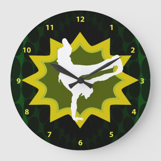 Grande Horloge Ronde Break Dancer sur Cool Retro Arrière - plan (Recto)