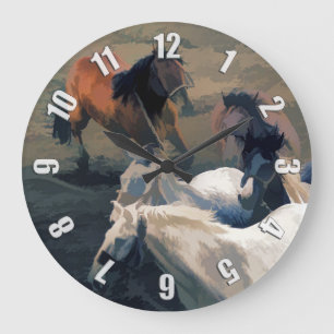 Grande Horloge Ronde Breaking Away - Chevaux sauvages