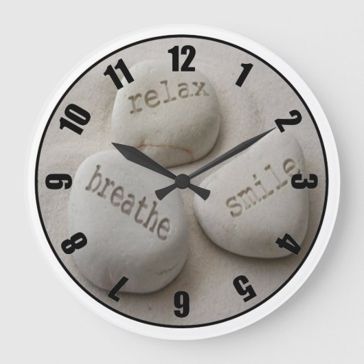 Grande Horloge Ronde Breathe Relax Smile Customized Photo Clock (Recto)