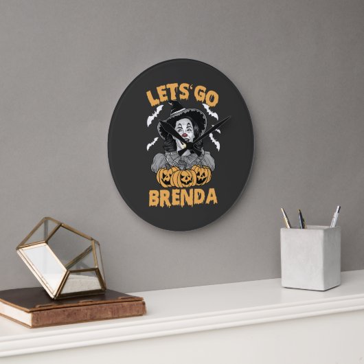 Grande Horloge Ronde Brenda Éffrayant Halloween Kamala Harris (Bureau)